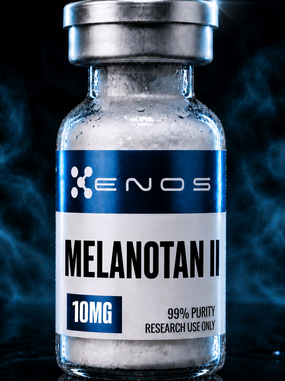 Melanotan II 10MG research vial, third-party tested, ENOS Labs USA