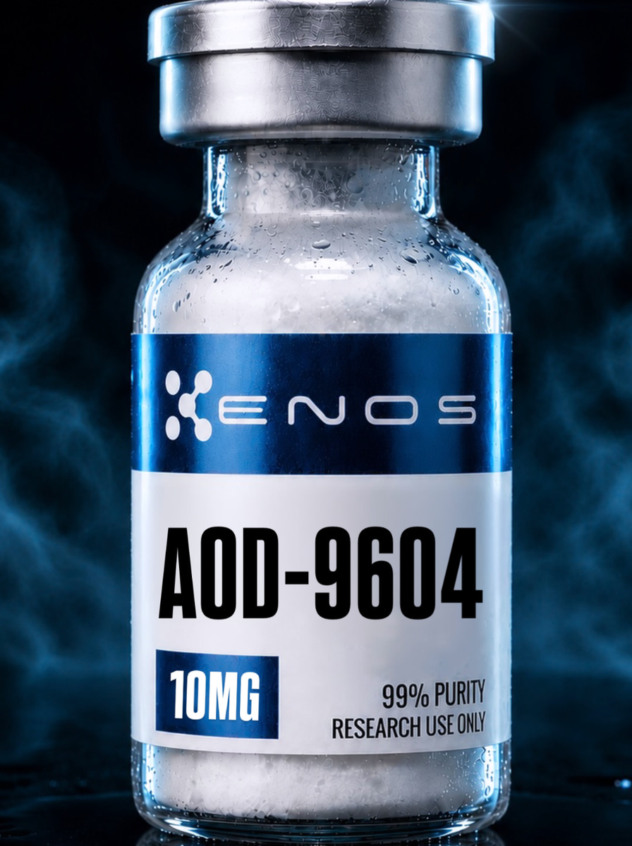 AOD-9604 10MG research vial, third-party tested, ENOS Labs USA